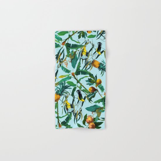 Fruit and Birds Pattern Hand & Bath Towel