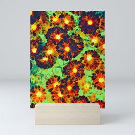 Glowing Bohemian floral batik  Mini Art Print