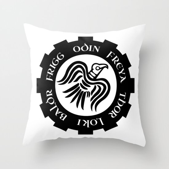 Raven Banner Throw Pillow