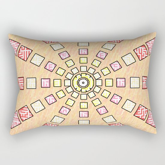 Ethnic wheel in pink Rectangular Pillow