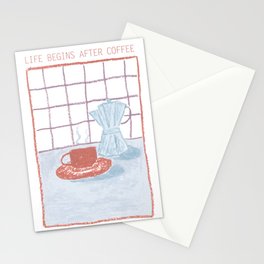 Life begins after coffee Stationery Card