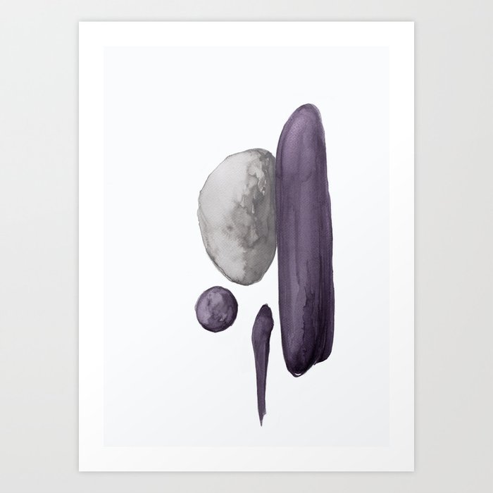 Watercolor gray violet Art Print