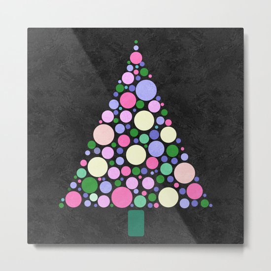 Christmas Tree Marble Metal Print