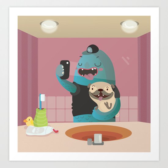 Bathroom selfie Art Print