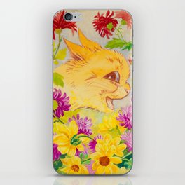 Cat Among the Flowers by Louis Wain iPhone Skin