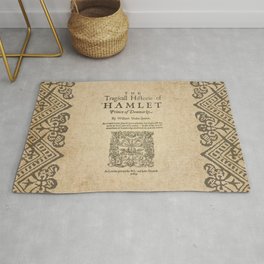 Shakespeare, Hamlet 1603 Rug | Shakespeare, Cover, Theater, Writer, Clever, Book, Literature, Graphic Design, Bibliotee, Paper 
