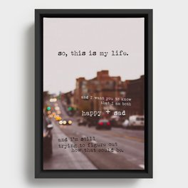 perks of being a wallflower - happy + sad Framed Canvas
