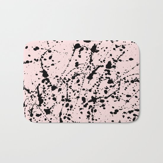 Splat Black on Pink Bath Mat