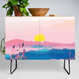 Her heart was made of liquid sunsets Credenza