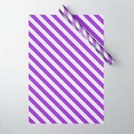 [ Thumbnail: Lavender and Dark Orchid Colored Lined Pattern Wrapping Paper ]