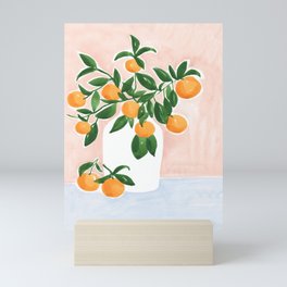 Orange Tree Branch in a Vase Mini Art Print