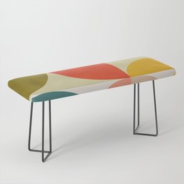 shapes of mid century geometry art Bench