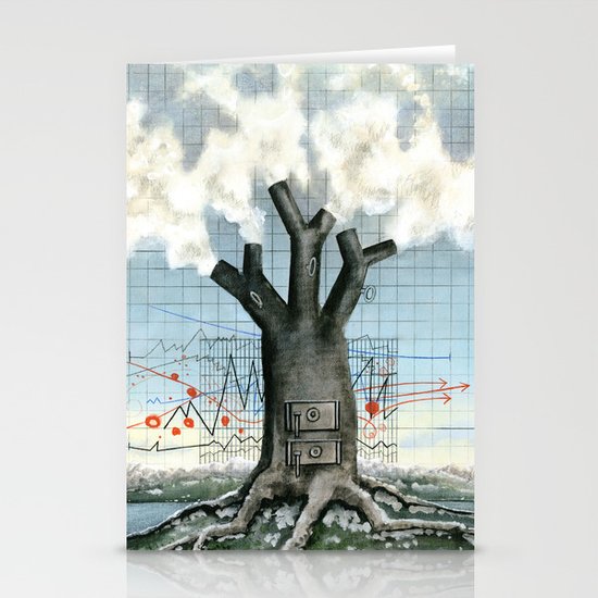 Wood fire Stationery Cards