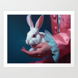 White Bunny Rabbit Art Print