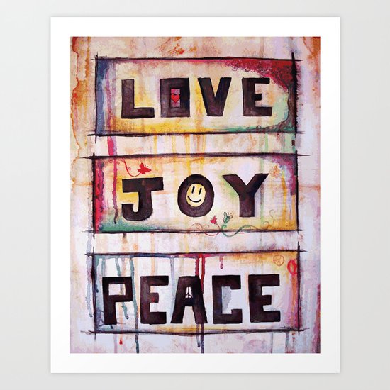 love joy peace Art Print