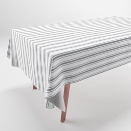 Ultimate Gray Horizontal Mattress Ticking Stripe Pattern Tablecloth