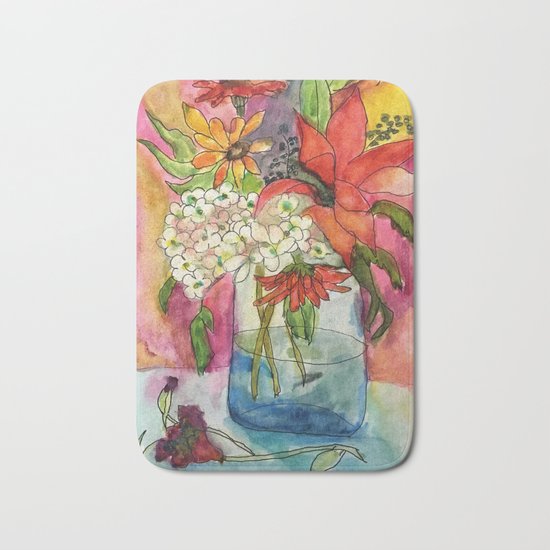 Fall Flower Bouquet Bath Mat