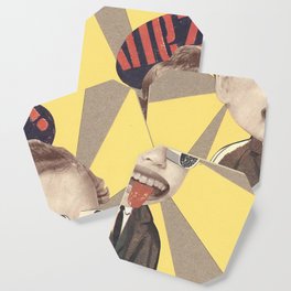 Paper collage, boy. Coaster