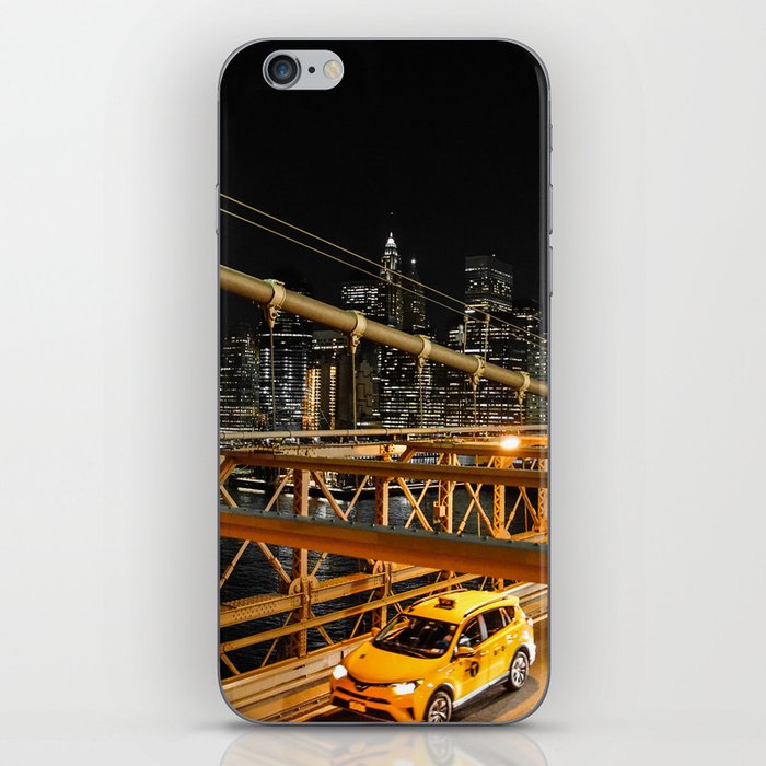 New York city: yellow cabs on Brooklyn bridge iPhone Skin