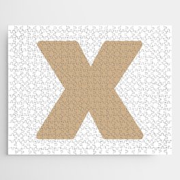 X (Tan & White Letter) Jigsaw Puzzle