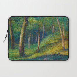 Maidenhair, Aspen, Ginkgo Biloba, & Birch Tree Forest landscape painting by Edmond Petitjean Laptop Sleeve