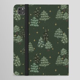 Starry night pine trees christmas pattern iPad Folio Case