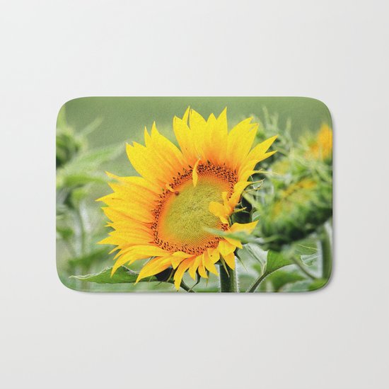 Yellow Sunflower Bath Mat