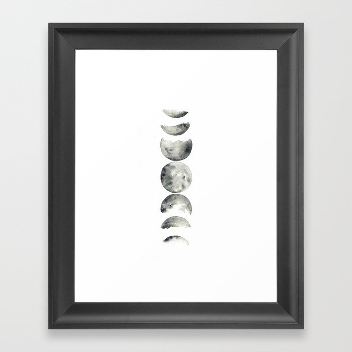 moon phases Framed Art Print
