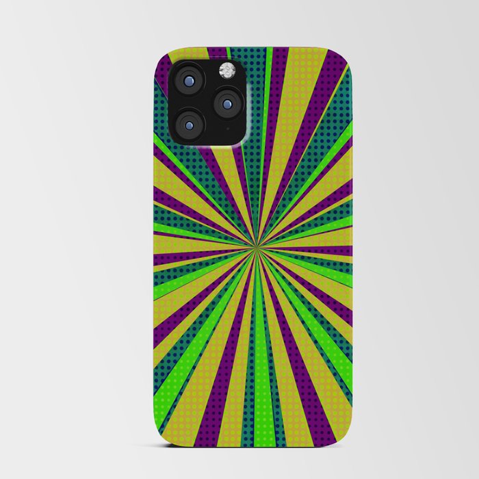 Violet Yellow Green Rays iPhone Card Case