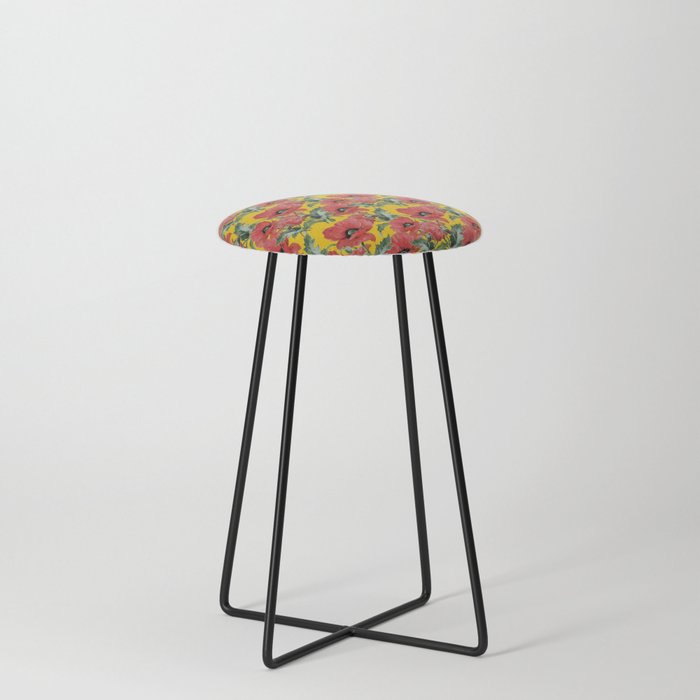 Poppies! Counter Stool