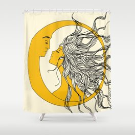 Sun and Moon Shower Curtain