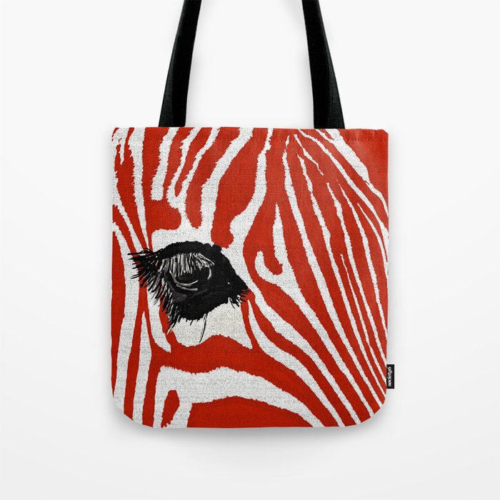 fluffy zebra tote bag