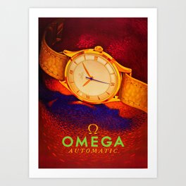 Vintage Omega Automatic Advertising Poster Print Art Print | Omega, Omegawatches, Advertisement, Pocketwatch, Beautifulposters, Advertising, Poster, Print, Time, Geneva 