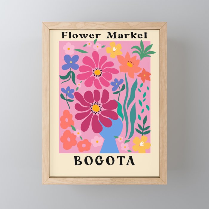 Flower Market Bogota Framed Mini Art Print