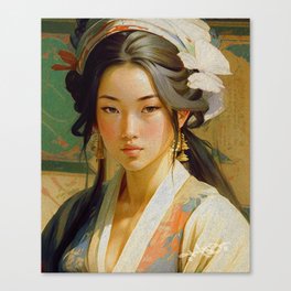 Grande Odalisque Anime Asian Woman Canvas Print