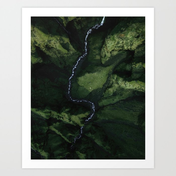 River In A Green Mountain Valley Art Print