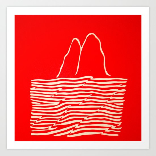 Red Waves Art Print