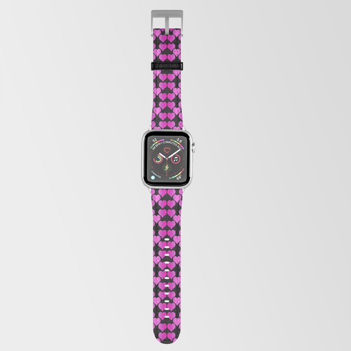 Pink Glitter Modern Heart Collection Apple Watch Band