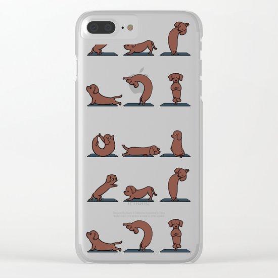Dachshund yoga Clear iPhone Case
