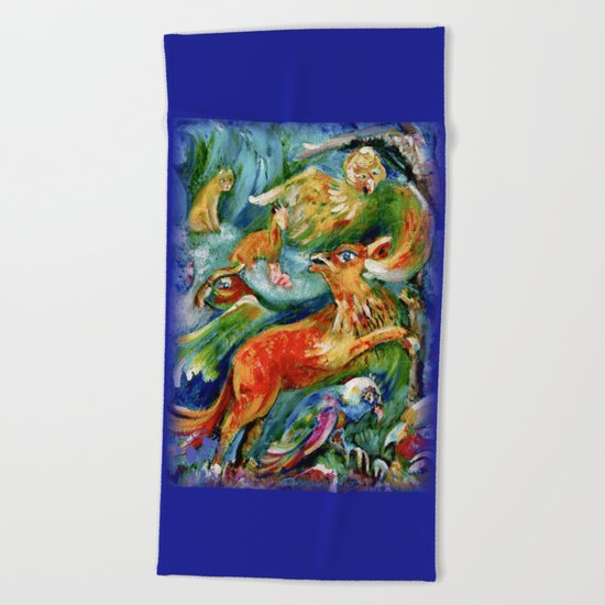 Red Fox Beach Towel