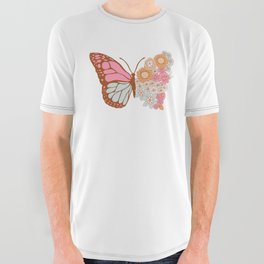 Vintage Floral Butterfly All Over Graphic Tee