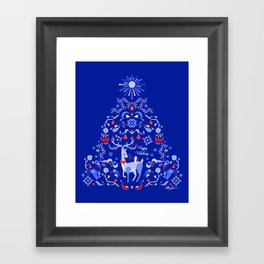 Happy Holidays Woodland Animals Framed Art Print