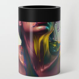 Elegantly Wasted - Emotionally Fluid Collection - Psychedelic Paint Drip Portraits Can Cooler