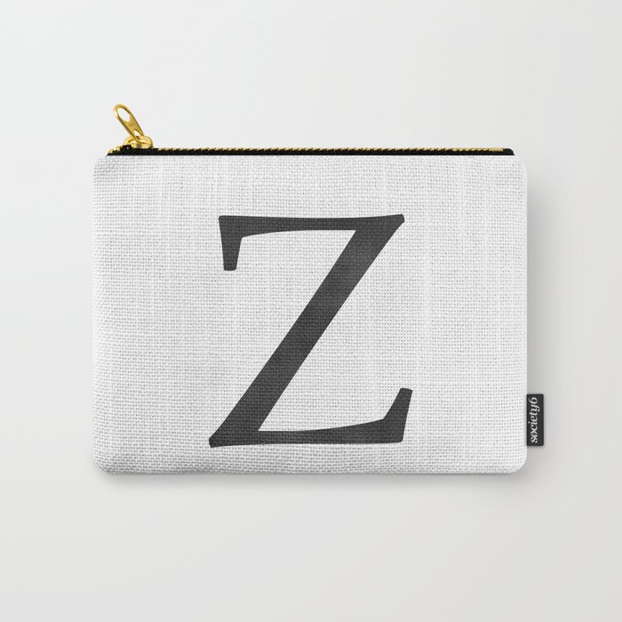Letter Z Initial Monogram Black and White Carry-All Pouch