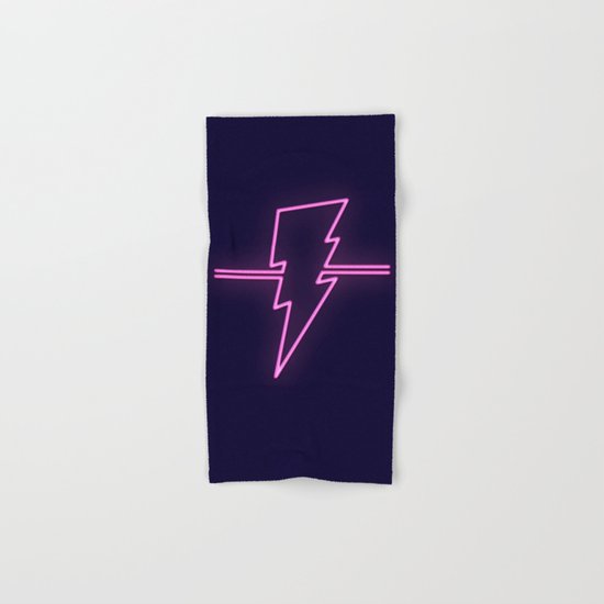 Rad Pink Neon Lightning Hand & Bath Towel
