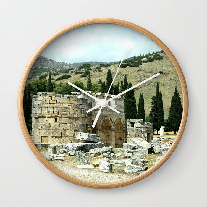 Round Towers The Frontinus Gate Hierapolis Wall Clock