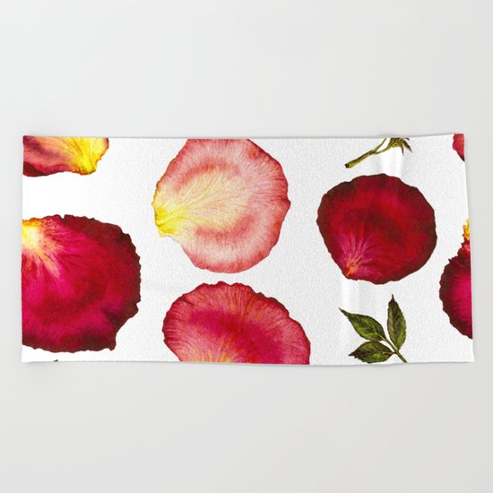 Rose Petal Pattern 01 Beach Towel