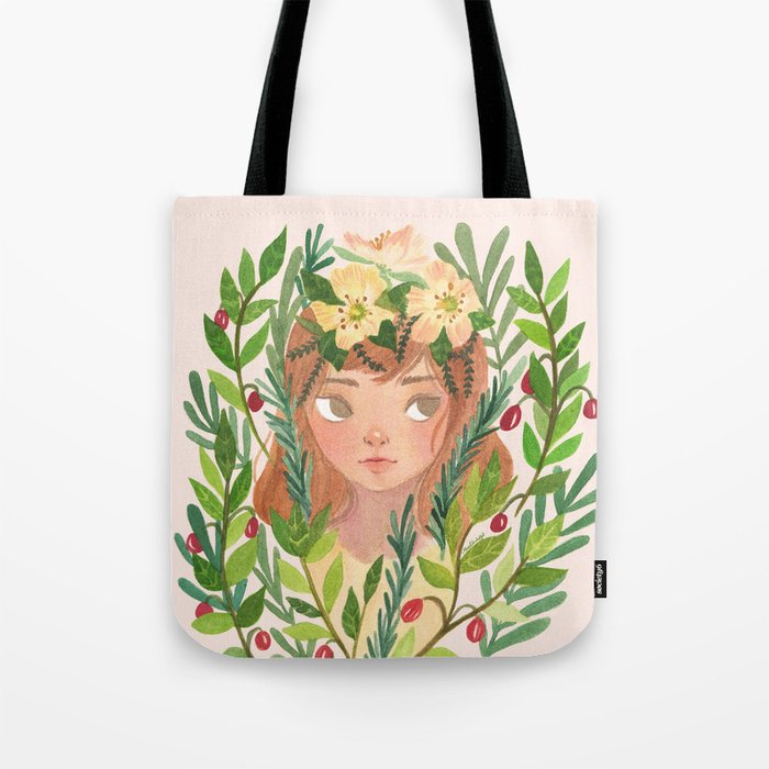 Herbs and Wildflower Nymph Tote Bag