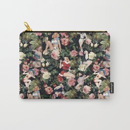 Floral and Pin Up Girls Pattern Carry-All Pouch | Pattern, People, Nature, Curated, Vintage 