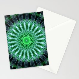 Glowing and pastel green mandala Stationery Card